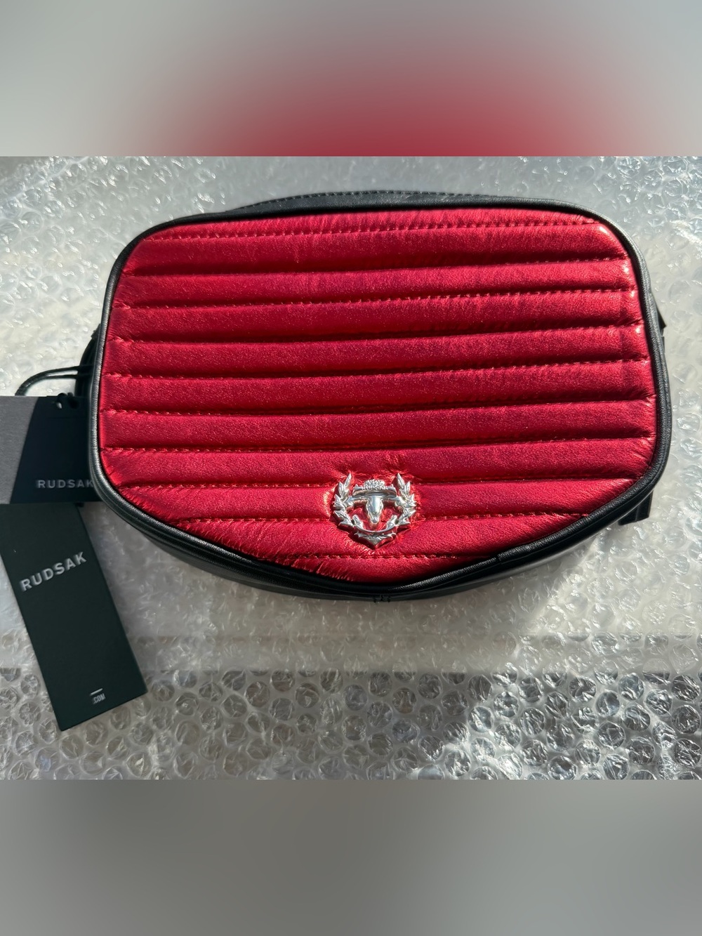 RUDSAK Red and black Quilted Crossbody Bag NWT - Brand New Luxury belt bag